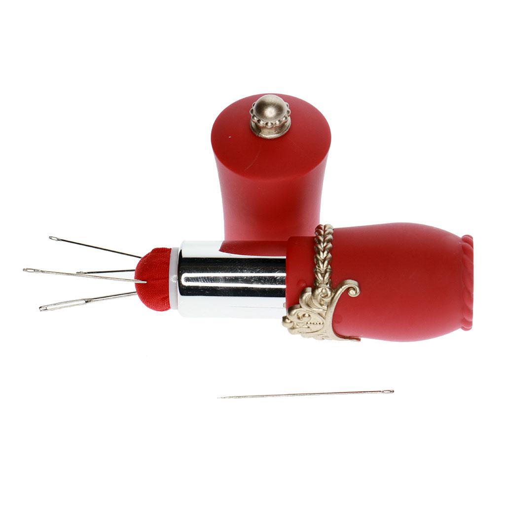 Novelty Lipstick Design Plastic Pin Cushion Holder with Sewing Decorative Stitch Accessory for Home Sewing Room