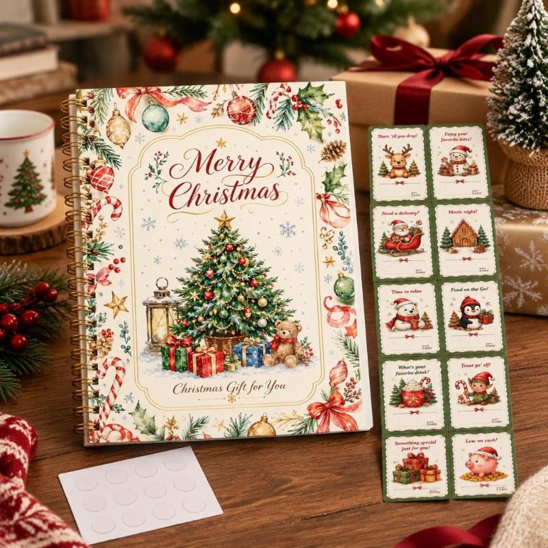 Christmas Gift Journal for Teens with Double-Coil Binding and Paper Pages, for Personal Writing, Holiday Reflection, and Memento Use
