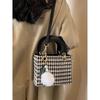 Autumn Winter Woolen Handbag Christmas Style Women  New Fashion Checkered Mini Square Bag Senior Sense Crossbody Pack