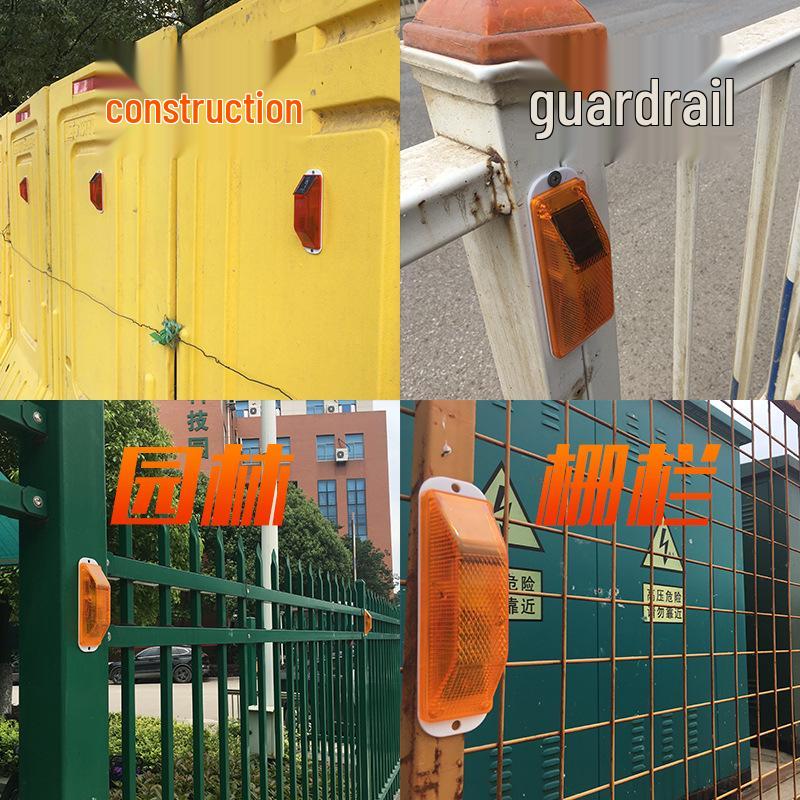 Guardrail Solar Warning Light - Reflective Marker and Night Flashing Light