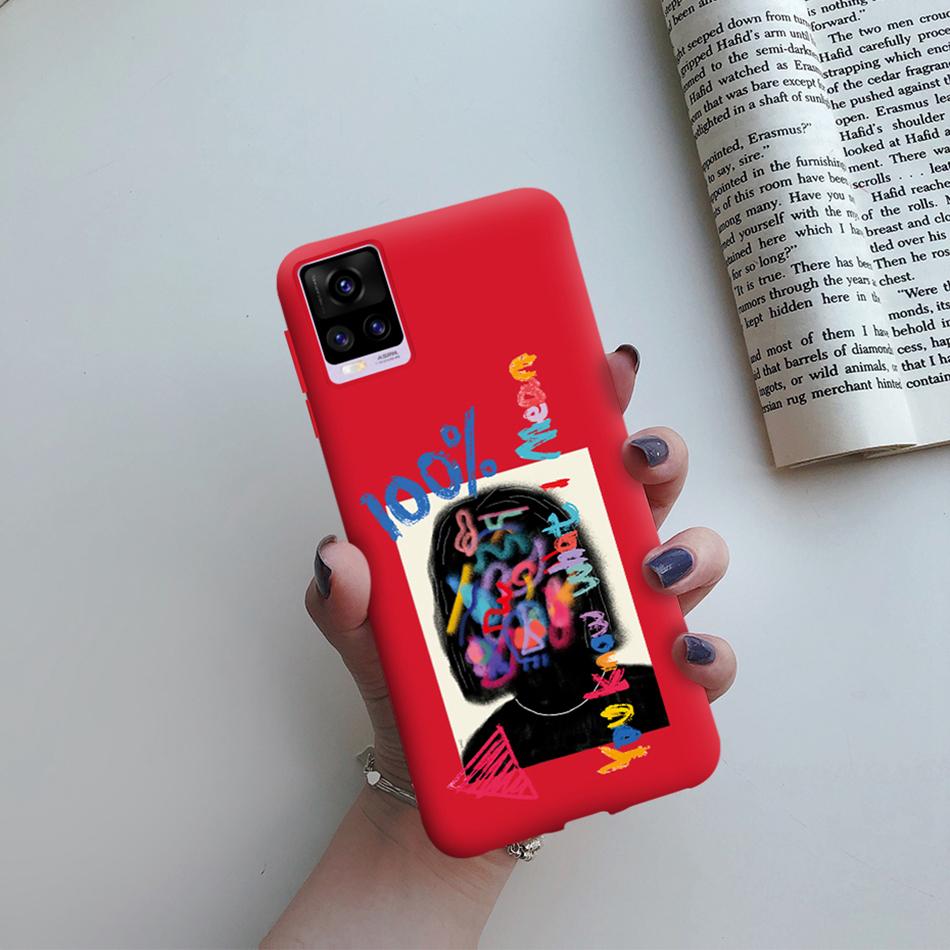 

For Coque Vivo V20 Matte Silicon Case Cartoon Animals Cute Cat Pets Cactus Phone Back Cover For Vivo V20 V2025 V 20 VivoV20 Case Vivo V20