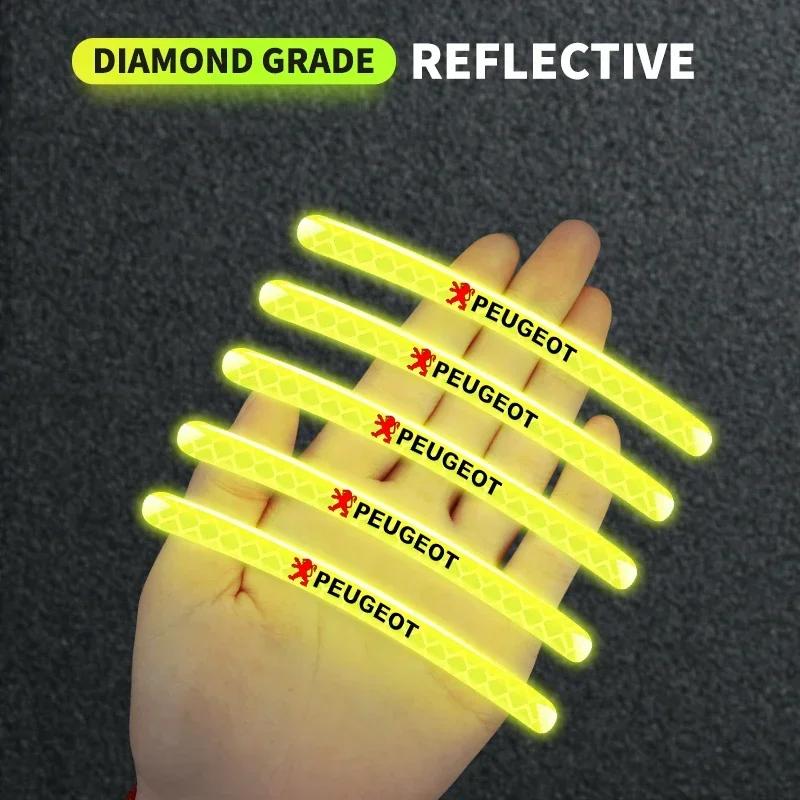 Car Sticker Car Wheel Reflective Strip Car Motorcycle Wheel Reflective Sticker For Peugeot 206 207 307 3008 2008 308 407 408 508