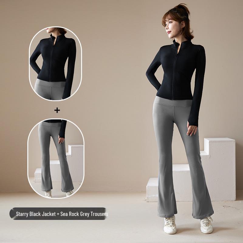 Women's Quick-Dry Zip-Up Sports Jacket with Stand Collar and Long Sleeves for Running and Yoga
