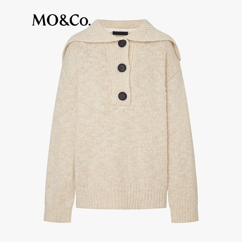 MO&Co. Lambswool Dropped Shoulder Knit Sweater