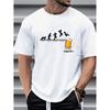Casual Short-Sleeved T-Shirts with a Humorous Beer Jumping Design