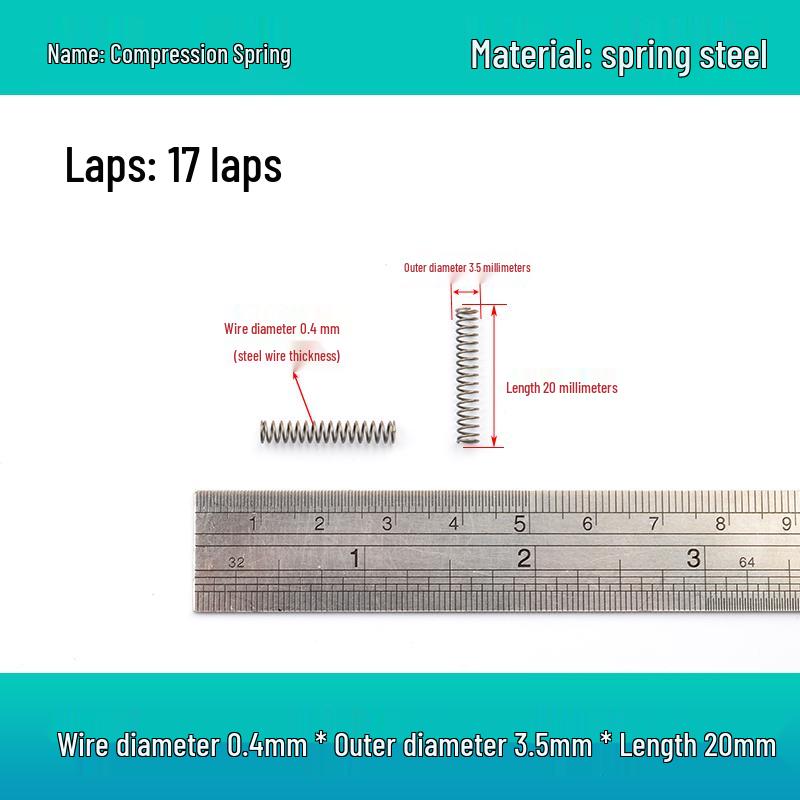 Small Mechanical Compression Spring: 0.4mm Wire, 2-8mm Outer Diameter