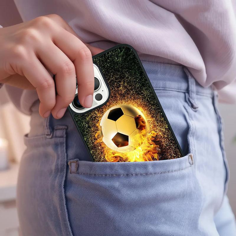 Feuer Fußball Fußball Handyhülle Für iPhone 17 Air 15 16e 14 13 Pro Max Hülle 12 11 Pro Max PLUS Cover