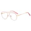 Trendy Pilot Reading Glasses Women Metal Frame Anti Blue Light Ultralight Presbyopia Eyewear with Diopter