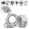 Pack of 10 M8 Hex Nuts, 304 Stainless Steel, Threaded Hex Nuts, 13mm Hex Width, 6.8mm Height, 1.25mm Pitch