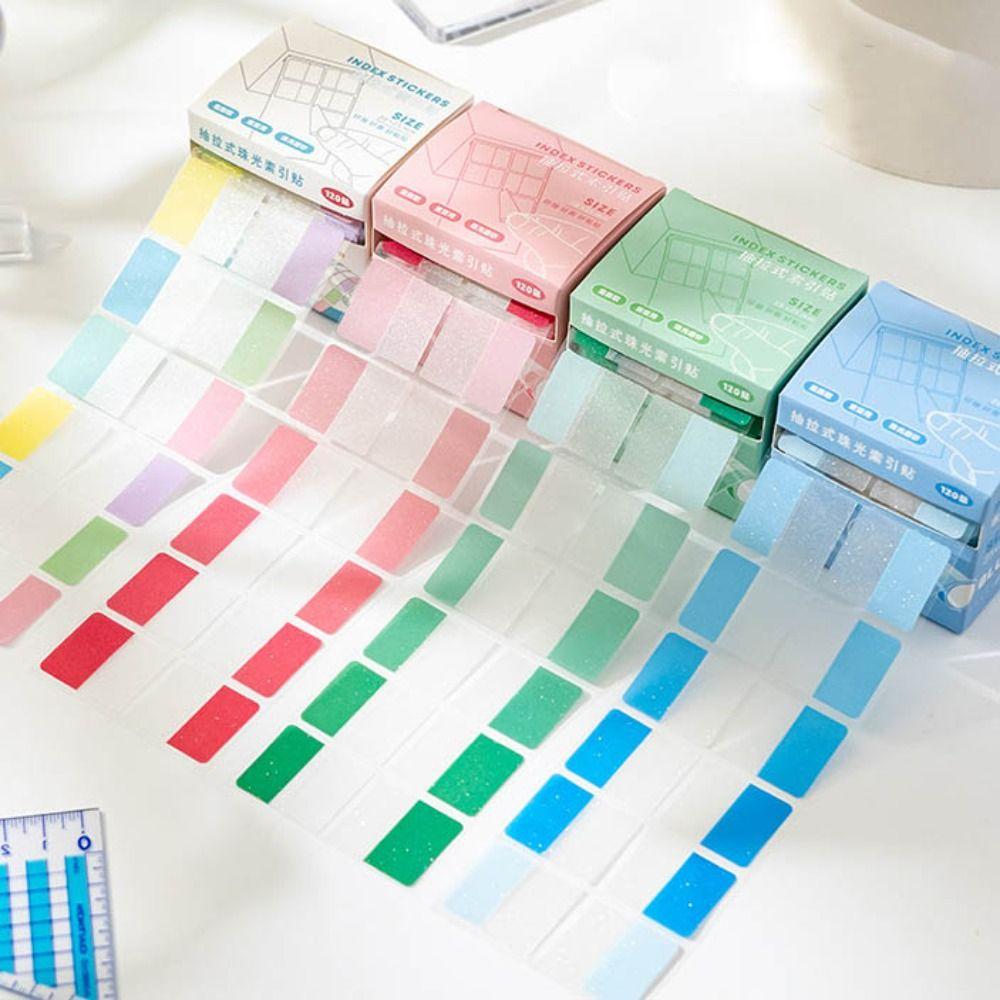 

Aesthetic Stationery Pearlescent Sticky Tabs Transparent Pearl Memo Pad Sticky Notes School Office зелений