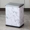 Stainless Steel Trash Can with Lid Luxury Large Capacity Trash Bin Minimalist Built-in Wastebasket Home Room Bathroom Supplies
