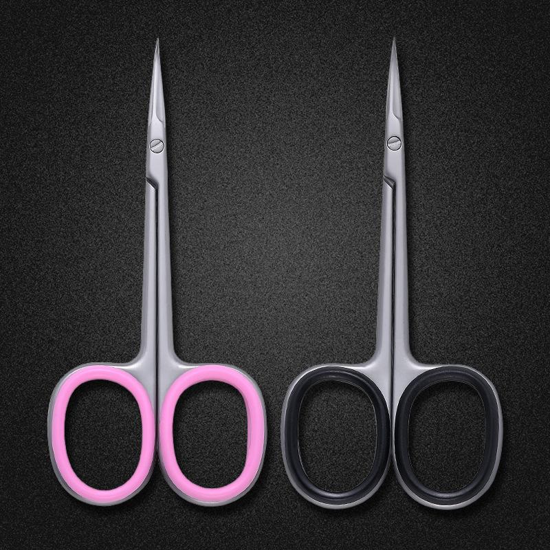 Stainless Steel Curved Tip Cuticle Scissors Dead Skin Remover Nail Art Cuticle Cutter Profession Manicure Tools Eyebrow Tools