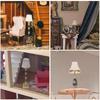 Miniaturowa lampa podłogowa do domku dla lalek 1:12 LED Miniaturowa lampa stołowa Model Biurka Ozdoba do Dekoracji Domku dla Lalek Akcesoria Meblowe Opakowanie 2 szt.