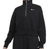 Nike Solid Color Stand Collar Half-Zip Casual Sport Long Sleeve Sweatshirt Women Tops Black DQ5768-010