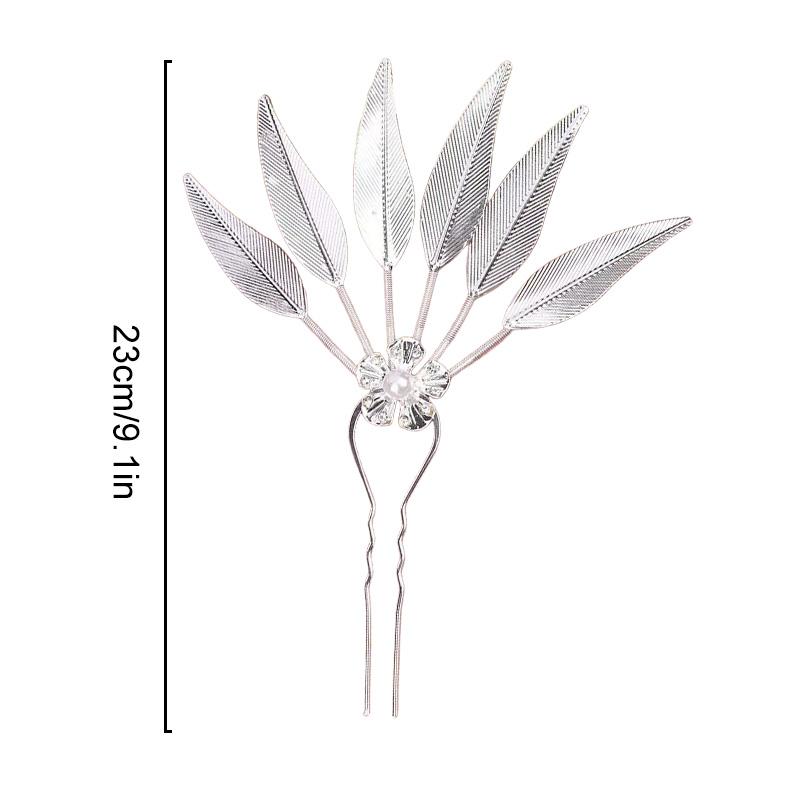 1PC Headwear Jewelry Thailand Ethnic Golden Dance Party Decoration Hairpin for Women Crystal Flower Hair Accessories Alloy Leaf