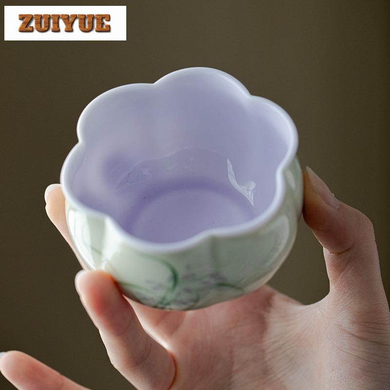 150ml Hand-painted Orchid Jianshui Tea Wash Bowl Tea Dust Cylinder Barrel Tea Residue Barrel Household Chaxi For Tea Decoration