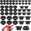 Black Cable Hole Plugs Rubber Grommet Assortment Kit Ring  Electrical Wiring