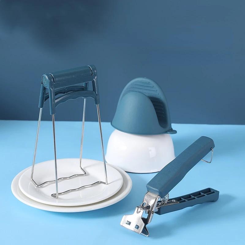 Anti-scalding Clip Dish Clamp Steamer Gripper Silicone Gloves Microwave Oven Tray Non-slip Pan Gripper Clip Kitchen Accessories