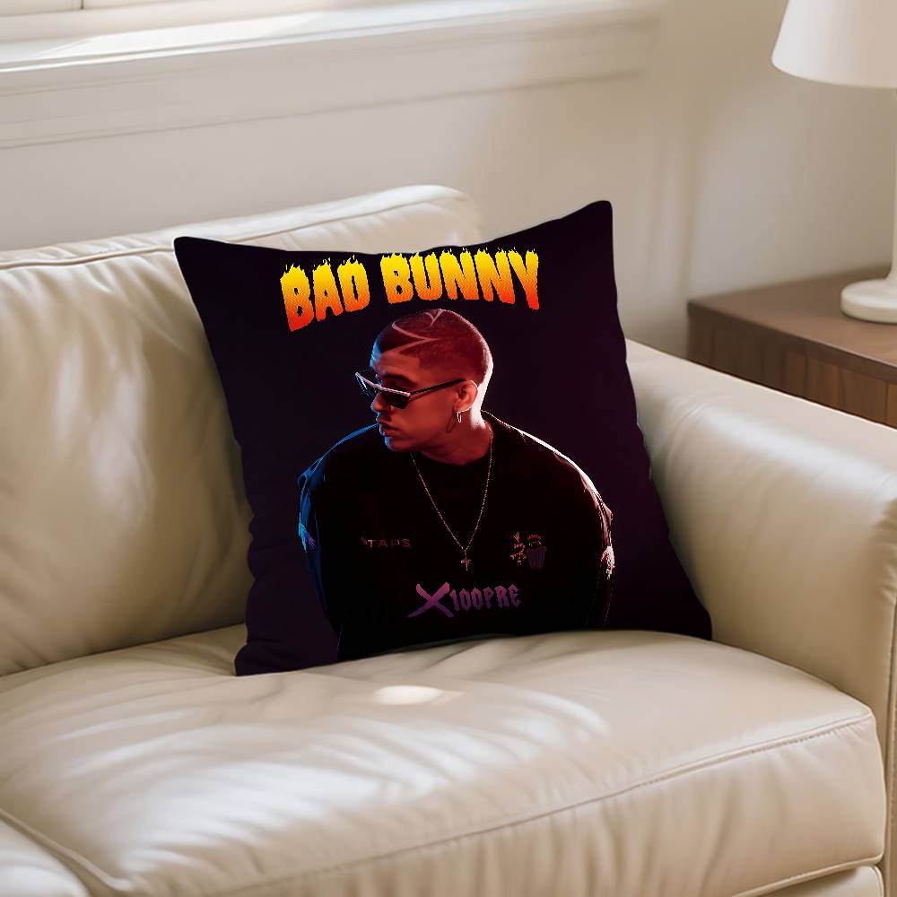 B-Bad B-Bunny Love X100pre Pillow Case Throw Pillow Cover Nordic Vintage Style Cushion Covers Home Living Room Sofa Couch Seat