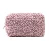 Plush Travel Toiletry Pouch Large Capacity Cosmetic Bag Durable Leopard Print Makeup Bag  Women