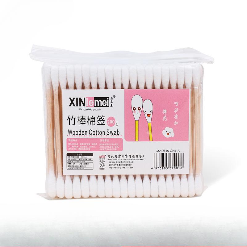 Salviette Cotone Piccole Usa e Getta Doppia Punta Bastoncini di Bambù e Legno Bastoncini per Pulizia Orecchie Scatole Rotonde Grandi