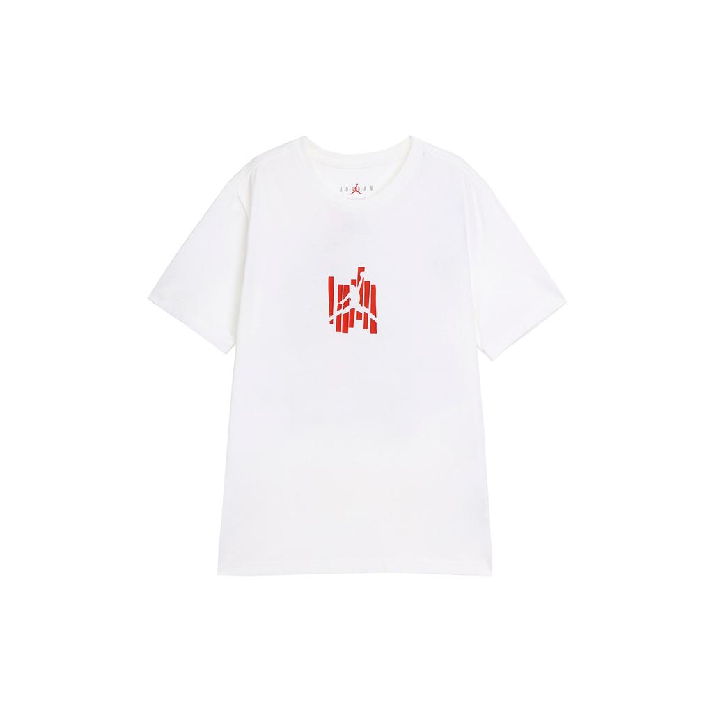Jordan Brand Printed Soft Comfortable Casual Short Sleeve T-Shirt Men Tops White Fitness-Red FD7026100
