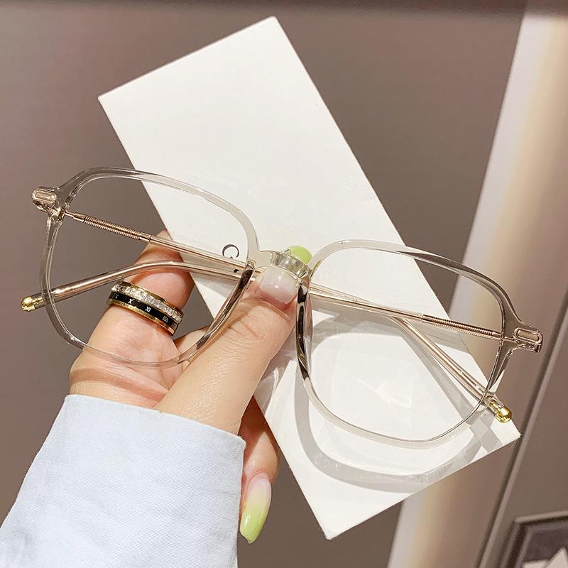 Glasses Frame Trendy Glasses Women'S Polygon Tr Flat Glasses Anti-Blue Light Glasses Frame Can Be Matched With Glasses Men'S Tj1418