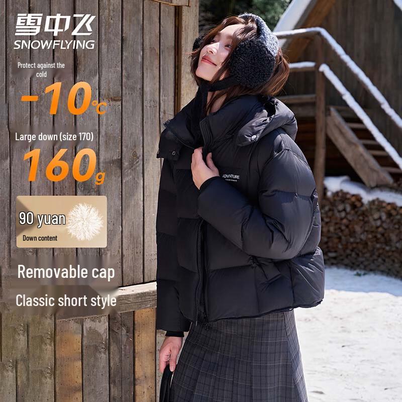 

Xuezhongfei Women s Winter Hooded Short Down Jacket X2501419190F XL 170/92A