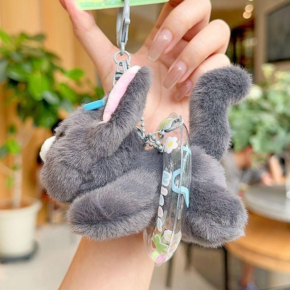 Soft Plush Tail Wagging Keychain Pull String Kitten Doll Pendant Plush Bag Ornament  Birthday Gifts