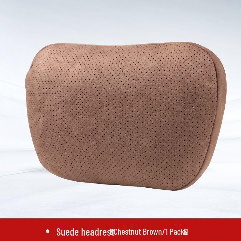 Universal Headrest and Lumbar Support for BMW, Mercedes-Benz, and Maybach - Suede Neck and Waist Protection Breathable Headrest [1 Pack]