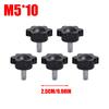 Star Hand Knob Screws Bolt M5 Thread Carbon Steel Clamping Knob Plum Blossom Shape Plastic Grip Handle Tightening Fastener Bolt