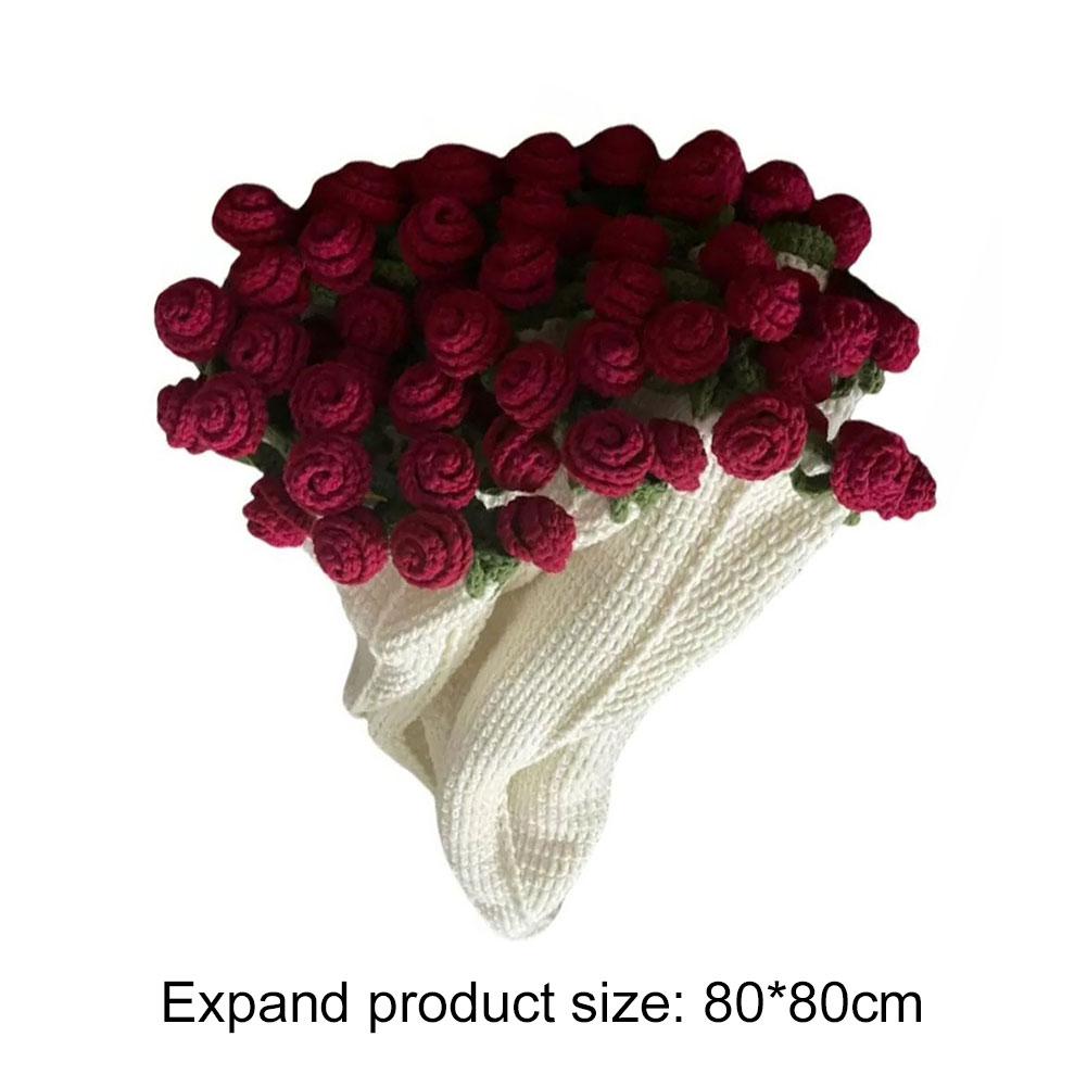 Rose Flower Blanket with DIY Material Package Handmade Soft Knitted Throw Blanket Crochet Flower Blanket Creative Gift 2025 New