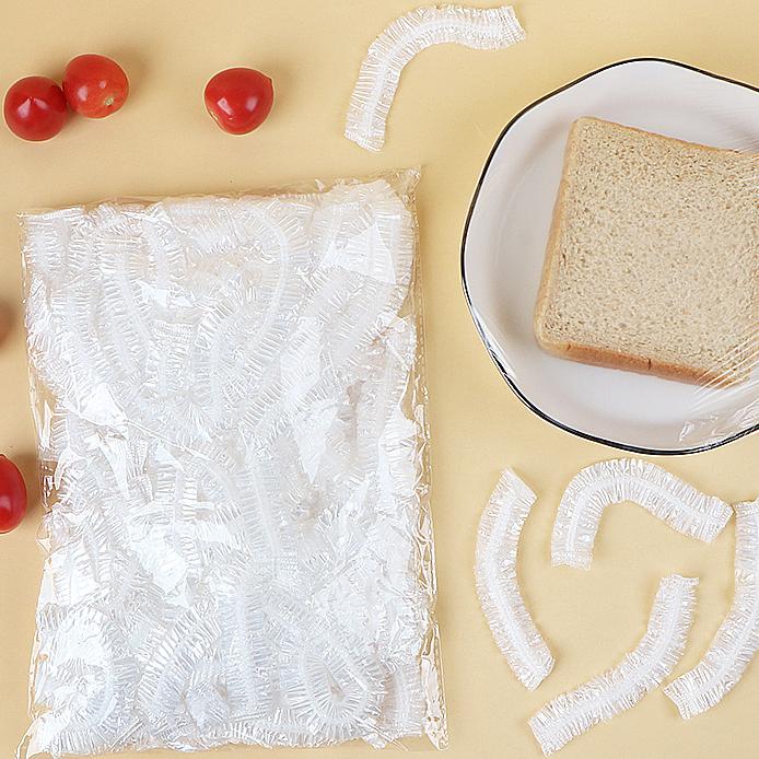 100pcs BPA-Free Multi-Size Plastic Food Covers - Uncharged Seal Wrap Set for Fruit, Meals, Leftovers