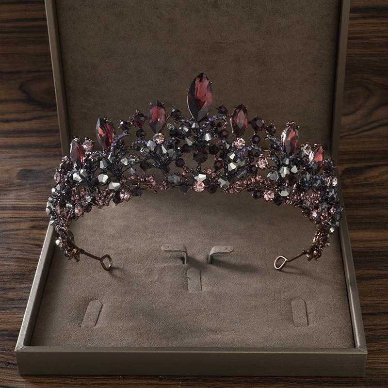 Barock Handgefertigt Kristallperlen Herz Braut Diademe Krone Luxus Strass Abschlussball Schönheitswettbewerb Diadem Stirnband Hochzeits Haar Accessoires