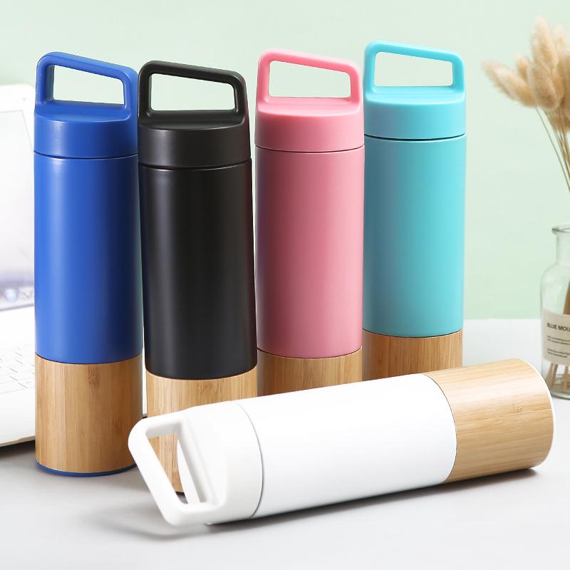 Creative Portable Bamboo Travel Coffee Mug - Vacuum Insulated