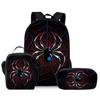 Spider Pencil Case Student Picnic Bag Cartoon Hero No Return Printed Schoolbag Convenient And Large-Capacity Three-Piece Set