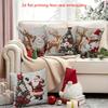 4Pcs Christmas Themed Pillowcases, 2D Flat Santa Claus Reindeer Print, Hand Washable Zipper Closure, Sofa Bed Home Decor