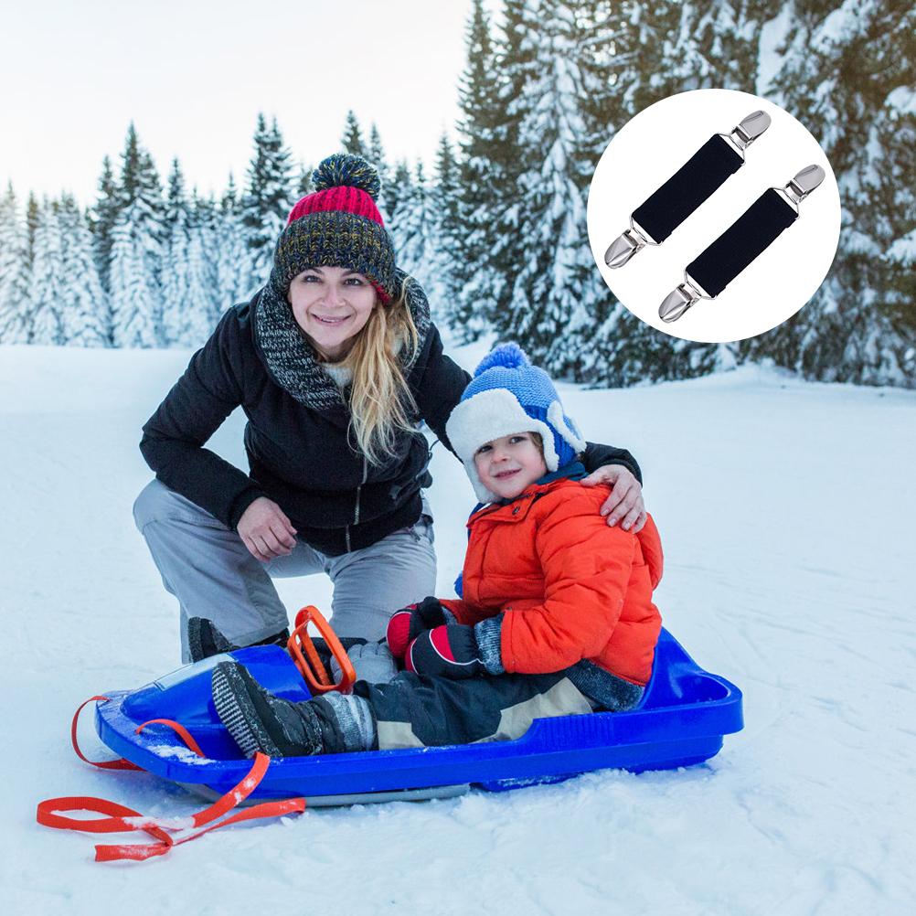 2Pcs Winter Mitten Clips Elastic Stainless Steel Gloves Clips for Kids Adults Fixing Gloves Coat