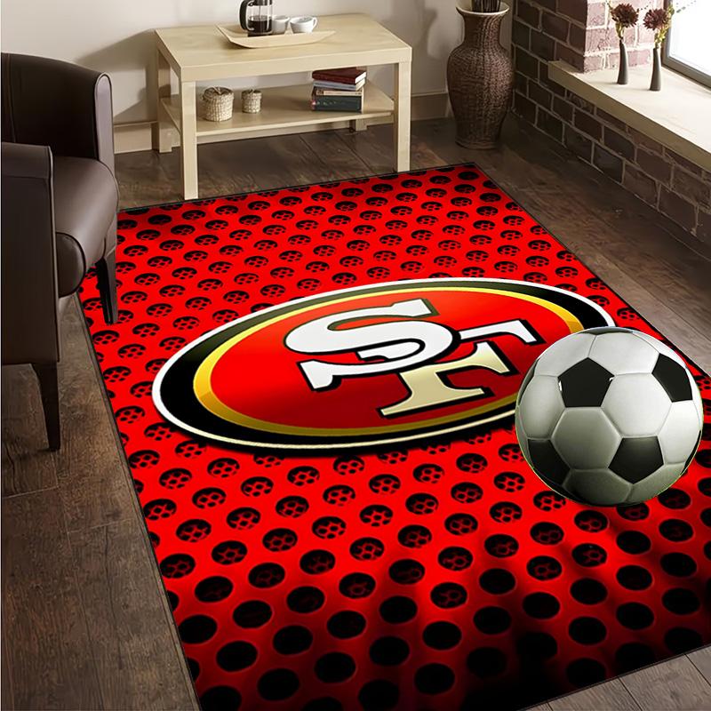 Vintage 49ers Football Teppich Büro Teppich Rutschfeste Matte, Stuhlmatte Bodenbelag für Gaming, Schlafzimmer, Wohnzimmer, Heimdekoration Weihnachtsgeschenk