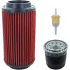 Air Filter for Polaris Sportsman 500 4x4 6x6 HO Forest Tractor Touring EFI 1996-2013#7080595 with 2520799 Oil Filter Fuel Filter Kit