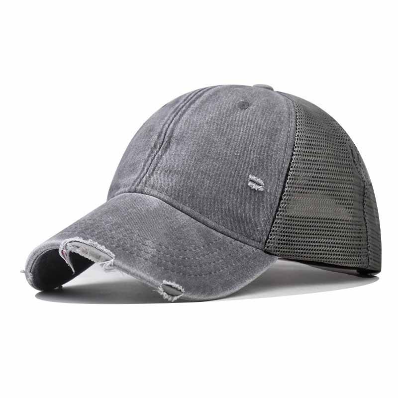Washed Cotton Mesh Breathable Baseball Cap Made Old Ripped Light Board Caps Men and Women Tide Spring and Summer Vintage Hat