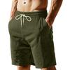 Men's Casual Lightweight Corduroy Shorts with Drawstring Waist, Summer Beachwear, Breathable Fabric with Pockets, Light Blue