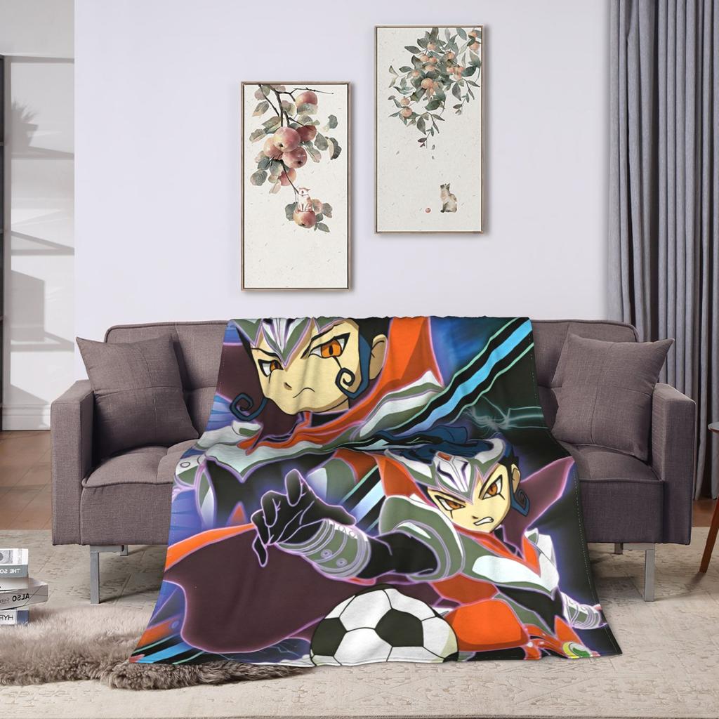 Inazuma Eleven Anime Blankets Flannel Spring/Autumn Breathable Lightweight Thin Throw Blankets for Sofa Travel Rug Piece