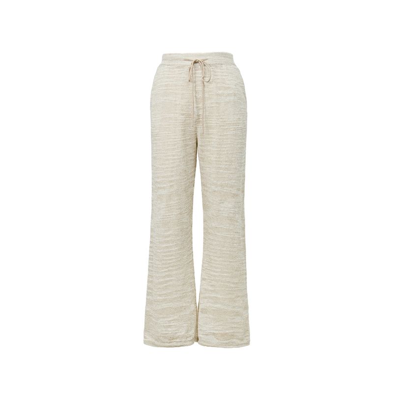 

Blacknini Milk Tea Set Italy Import Olivo Linen Fancy Yarn Knitting Hooded Cardigan/Pants Pants (OLIVO) S