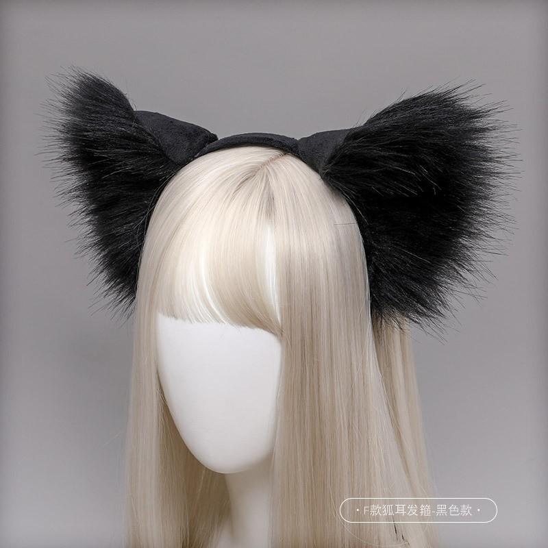 Handgefertigtes Fuchs-Ohren-Haarband Cosplay Kostüm Party Halloween Accessoire Süßer Kawaii Stil
