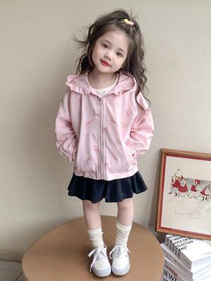 2025 Spring/Autumn Korean Style Cute Trench Coat for Baby Girls