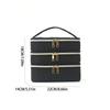 3 Layer Large Capacity Cosmetic Bag Quilted Multifunctional Portable Handbag for Women College Students Travel Dormitory