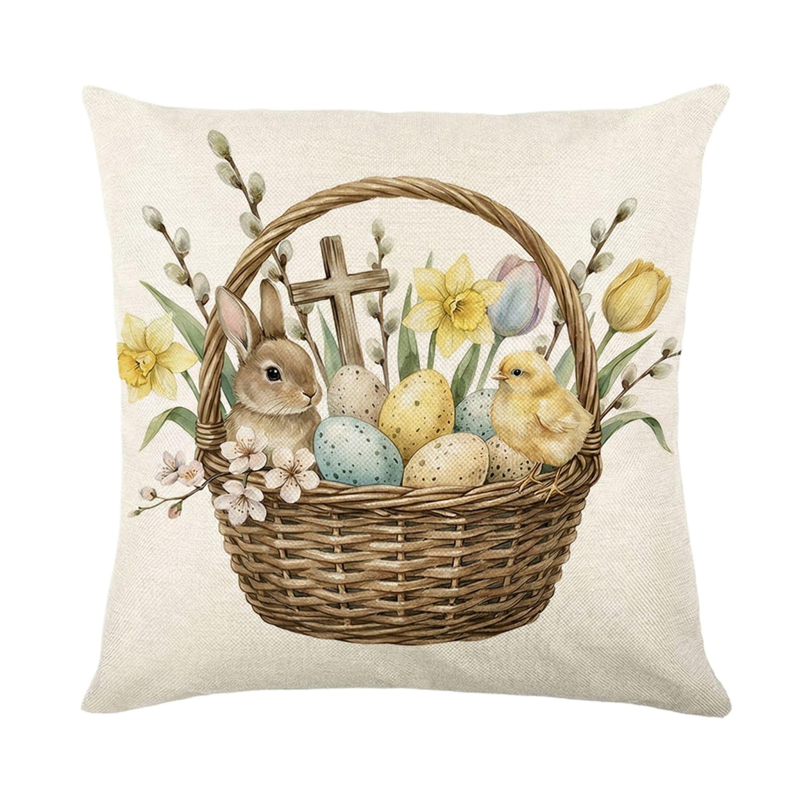 

Easter Pillowcase, 17.71 X 17.71 Inches, Winter Holiday Theme, Sofa Cushion Cover.