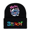 Lilo & Stitch Cartoon Print Knit Wool Hat for Men & Women - Warm Autumn/Winter Beanie