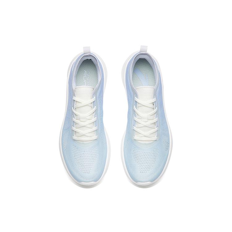 New Anta Hydrogen Run III Breathable Lightweight Rebound Low Top Running Shoes Women's White Blue 122225540-4